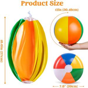 Jouets gonflables pour piscine de 12 pouces pour les jeux aquatiques d'été, fournitures pour fêtes d'anniversaire d'enfants, balles de plage arc-en-ciel - Product Image 6