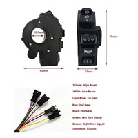 Interrupteur de phare de vélo électrique 4 en 1, avec clignotant et commande de klaxon, connecteur SM à 9 broches pour guidon de 22mm, câble de 170cm, 1 pièce