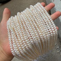Perles d'eau douce naturelles blanches de 6 mm, forme baroque, style 'Steamed Bun Abacus Plate', sans graines, pour DIY, forte luminosité, 36 cm de long, 78 pièces