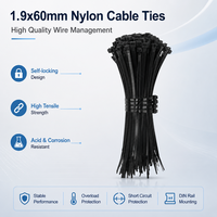 Attaches-câbles autobloquants en nylon 1,9x60mm, mini serre-câbles 1,9mm de large et 60mm de long, attaches en plastique pour le regroupement d'électronique
