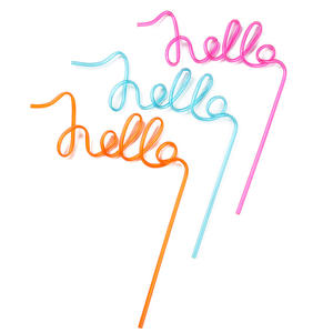 Cannucce Biodegradabili Ecologiche in PET a Forma di Lettera, Design Curvi Fantasiosi, Logo Personalizzato per Feste - Product Image 4