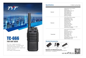 Transceptor TYT TC666 de 2 Vatios de Potencia de Salida, Radio de Tamaño Pequeño, Precio Bajo, Alta Calidad - Product Image 6