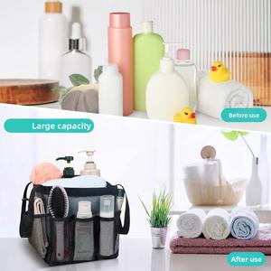 Custom Portable Drawstring <b>Foldable</b> Lightweight Quick Dry 8-Pocket Extra Large Shower <b>Bag</b> Multi-pocket Mesh <b>Beach</b> <b>Bag</b> - Product Image 4