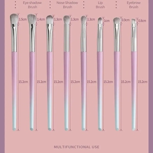 Ensemble de 12 pinceaux de maquillage à manche en bois violet, poils synthétiques, pour le visage, le correcteur, le rasage, le fond de teint, kit avec logo personnalisé - Product Image 3