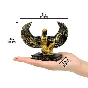 Figurine d'Isis égyptienne à genoux aux ailes ouvertes, sculpture de la déesse de la mythologie égyptienne antique - Product Image 5