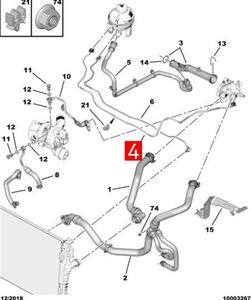 1323Y4 9805680180 Réservoir d'eau de radiateur Tuyau d'eau Tuyau de refroidissement <span class=keywords><strong>pour</strong></span> Peugeot 308 408 3008 RCZ <span class=keywords><strong>Citroen</strong></span> C4 <span class=keywords><strong>DS</strong></span> 1.6T - Product Image 5