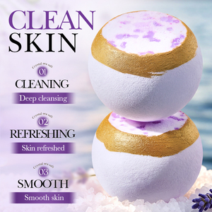 <span class=keywords><strong>Bomba</strong></span> de Baño de Sal Marina con Lavanda SADOER 100g, Bola Efervescente de Cristal Natural para Spa con Base Plana, Etiqueta Privada OEM, MOQ Bajo - Product Image 2