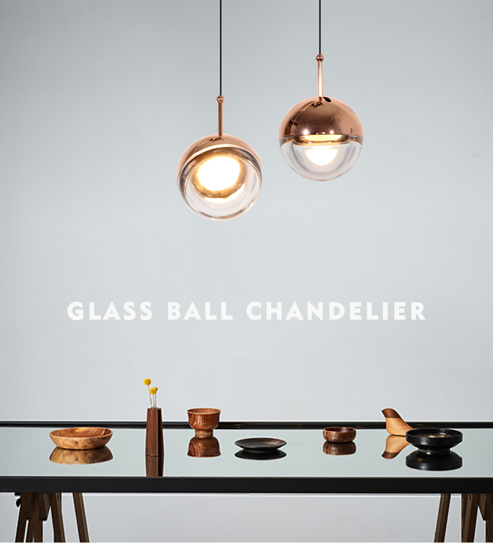 Modern Glass Pendant Lamps Restaurant Bar Cafe Chandelier Lights Creative Rose Gold Wrought Iron Hanging Lighting Indoor Leds