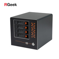Boîtier de serveur de stockage RGeek NAS04A, fabrication OEM personnalisée, mini ITX, micro ATX, châssis de serveur, 4 baies 3,5 pouces, boîtier NAS 4 baies