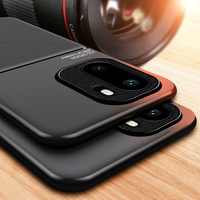 Support magnétique pour voiture, coque arrière antichoc en cuir PU mat pour OnePlus Ace 6 / Ace 6T / 15R, protection de l'objectif de l'appareil photo, pare-chocs souple en TPU