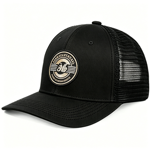 หมวกแก๊ปทรง Trucker แบบวินเทจสั่งทำพิเศษ OEM  6 แผง  ตกแต่งด้วยหนังปักลาย  โลโก้สั่งทำ  ตาข่ายแบบสปอร์ต  แบบ Snapback - Product Image 2