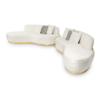 Luxuriöses Gebogenes Ecksofa Wohnzimmermöbel Hochwertiges Gepolstertes Modulares Sofa für Zuhause Villa Hotel Lobby Empfang