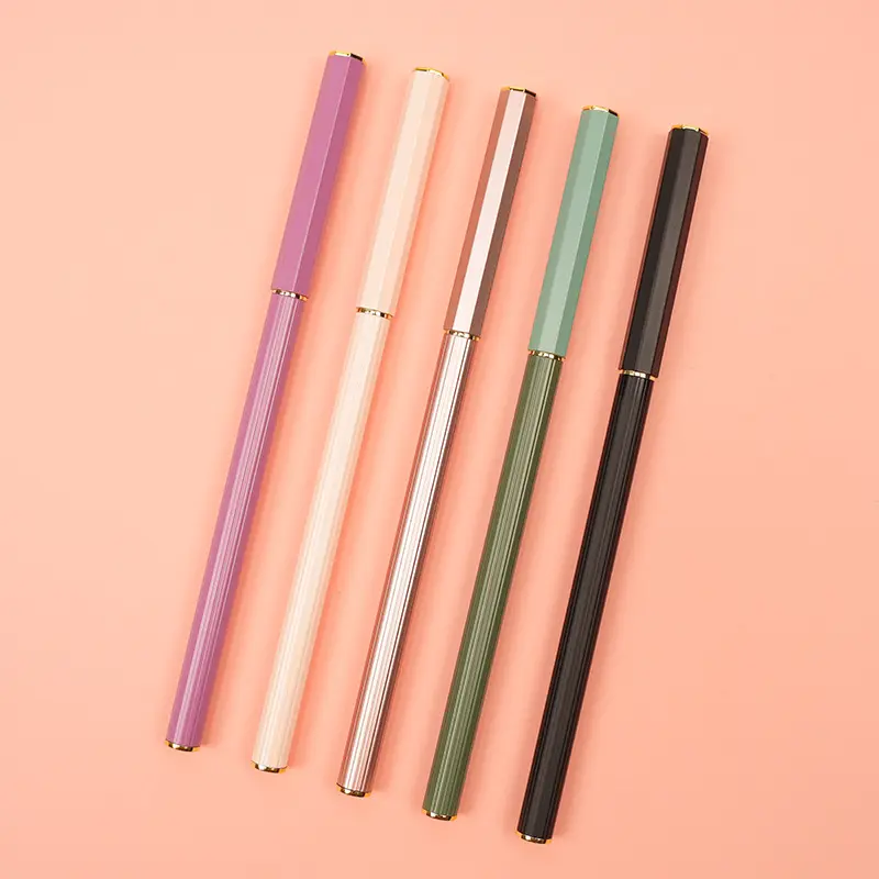 Grosir kustom Multi Warna Morandi bola logam pena pulpen pena untuk kantor warna-warni Macaron pena dengan Logo