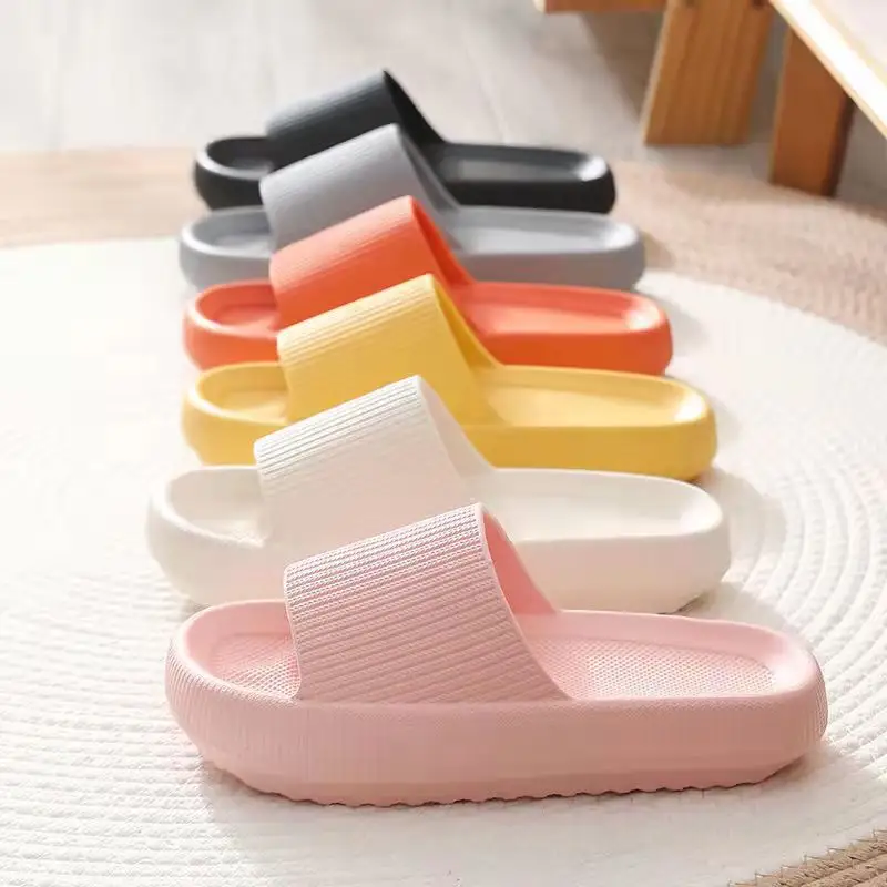 Damen-Gummi-Hausschuhe Damen-Sandalen weiche dicke sohle Hauspantoffeln einfarbig Indoor EVA-Schuhe Heim-Hausschuhe