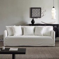 Sofá Seccional Cuadrado de Tres Plazas, Moderno, Lavable, Desmontable, de Diseño Japonés, para Apartamentos, Hoteles y Hospitales
