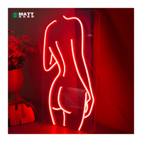 Luz de Neón Acrílica con Silueta de Cuerpo Femenino Estético, Letrero LED de Neón con Silueta de Mujer Sexy, Alimentado por USB, para Decoración de Paredes del Hogar y Hoteles