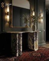 Table console en marbre naturel Calacatta Viola, design moderne YUSHI, ventes chaudes, pour la décoration intérieure de la maison et des hôtels
