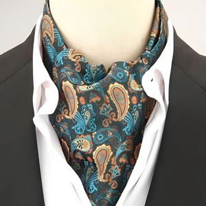 Cravates <span class=keywords><strong>Ascot</strong></span> Pré-nouées pour Hommes, Cravate à Nouer Soi-même et Pochette de Costume, Boutons de Manchette pour Mariage - Product Image 3