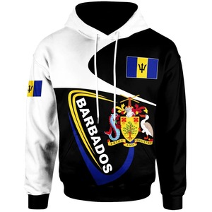 Sudadera con capucha personalizada, jersey con estampado de poliéster, estampado bajo demanda, Sudadera corta con capucha, ropa de mujer, estilo de bandera de Barbados, sudaderas con capucha para niños, sudadera - Product Image 3