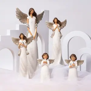 Creative Prayer Angel Art Home Desktop Ornaments Resin Handmade Crafts Angel Statue Ornaments