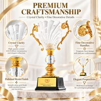 Trophée en cristal cannelé avec logo gravé personnalisé pour récompense de reconnaissance