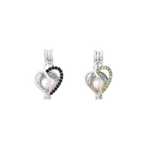 Meilleure Vente Nouvelle Mode Pendentif Universel en Cuivre Ouvert Orné <span class=keywords><strong>de</strong></span> <span class=keywords><strong>Strass</strong></span> en Forme <span class=keywords><strong>de</strong></span> Cœur avec Cage à Perles, Bijou d'Amour, Cadeau pour Meilleure Amie - Product Image 2
