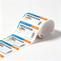 Étiquettes de médicaments personnalisées en laminate bleu orange, écologiques, imperméables, en rouleau, autocollantes, professionnelles, pour usage médical