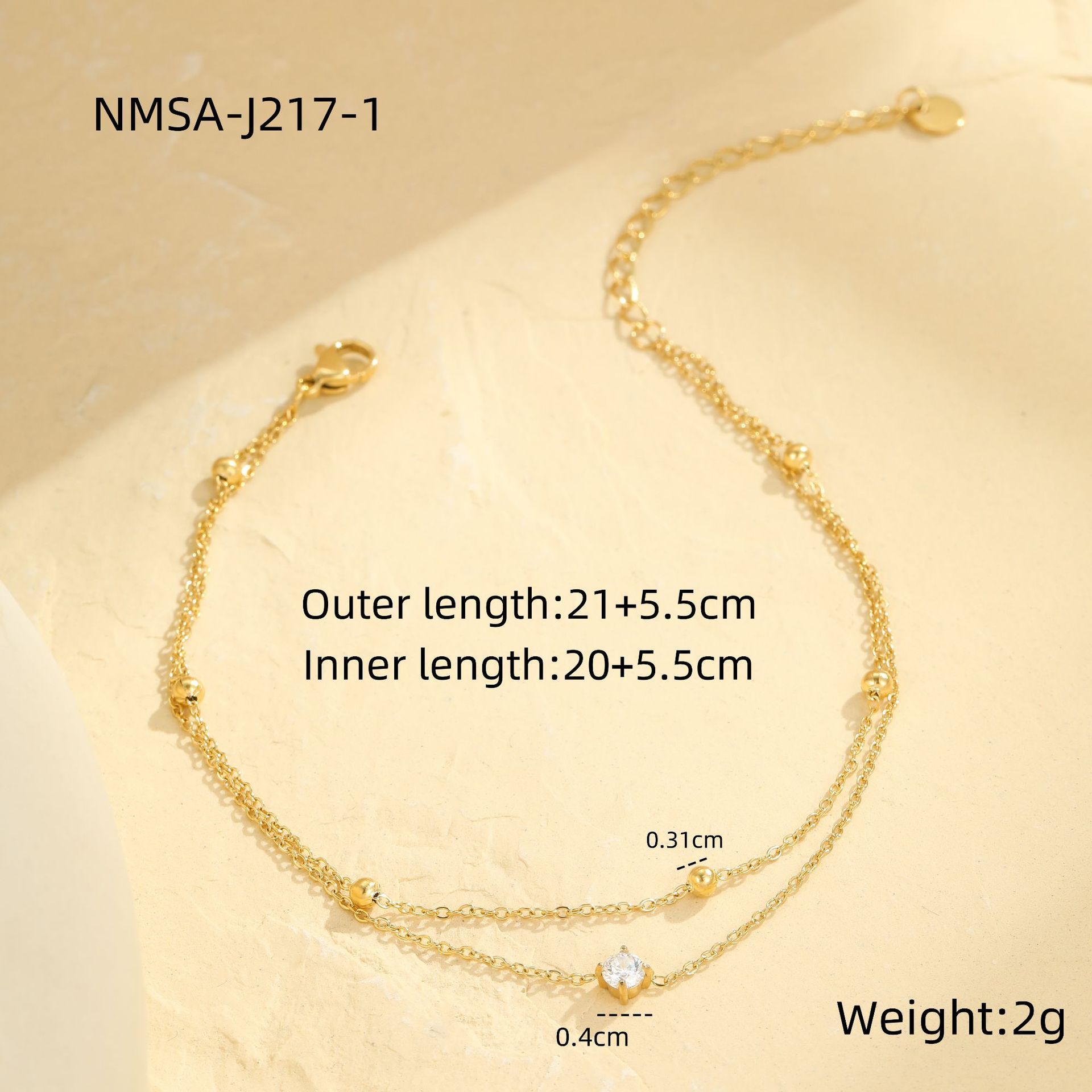 Nmsa-j217-1 double-layer anklet