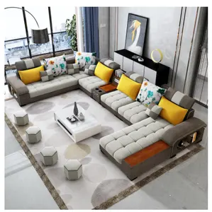 washable living room sofa set multifunctional nordic style fabric & velvet sectional sofa