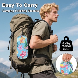 Hamac de camping portable avec imprimé personnalisé palmiers et cordes, thème Aloha Hawaï, pour les vacances d'été, avec sangles d'attache aux arbres et sac de transport intégré - Product Image 5