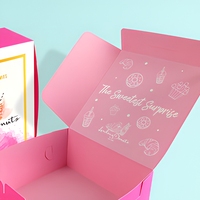 2025 nouvelle tendance de haute qualité rose beignets boîte impression personnalisée Cookie gâteau papier boîte couleurs emballage
