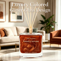 Fournisseur de diffuseurs de parfum en verre coloré avec paillettes, OEM ODM, luxe, avec emballage personnalisé