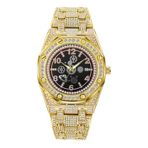 Men Luxury Full Iced Out Bling Watches Hip Hop Shiny Waterproof Clock Wholesale