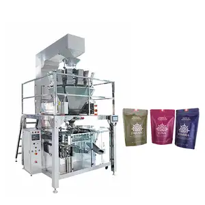 Automatic Weigher Nitrogen Injection Zipper Standup Pouch Candy Cracker Premade Pouch Packing Machine