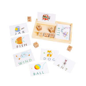 Montessori gỗ chính tả từ trò chơi giáo dục học tập bằng gỗ bảng chữ cái phù hợp với từ câu đố đồ chơi cho trẻ em - Product Image 1