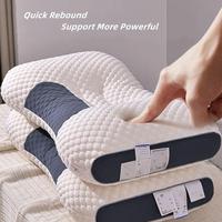 Oreiller cervical orthopédique moderne personnalisé en tricot doux 200TC à motif géométrique, rafraîchissant, profilé, à zonage scientifique, anti-bactérien