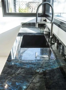 Dalles de granit, pierre naturelle, plan de travail de cuisine en granit, dalles de granit bleu Labradorite Lemurian - Product Image 4