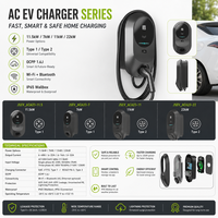 Chargeur de véhicule électrique AC 11 kW 22 kW OCPP Type 1 Type 2 pour la maison et le commerce
