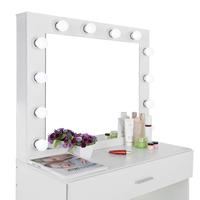 Coiffeuse moderne d'angle pour chambre à coucher avec tabouret blanc