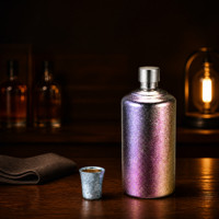 Bouteille de vin portable en titane pur pour l'extérieur, gourde en titane de 1 Catty, tasse en titane super légère, tasse à eau grande capacité de 500 ml