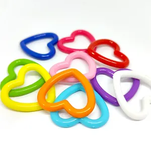 350pcs/500g Big heart 30mm Acrylic Hair Beads Hollow Love Color for Weaving hair Accessories jewelry making Material