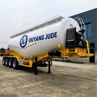 Semi-remorque citerne à ciment fiable en acier au carbone à 3 essieux de 30 000 L avec décharge par compresseur d'air pour le transport de poudre sur longue distance