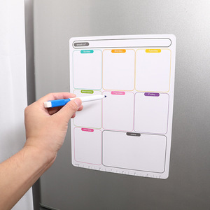 Etiqueta engomada del refrigerador reescribible de 30 días al por mayor imán familia extranjera plan mensual tablero de mensajes pegatina magnética pizarra blanca - Product Image 4