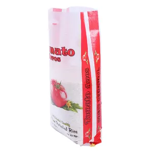 Gusset 20 kilo fertiliser 5kg 10kg 25kg 50kg tomato rice pp woven bags printed plastic bags with pouch handle