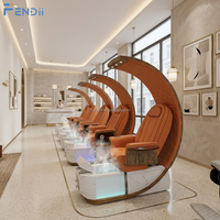 Station de pédicure haut de gamme en cuir PU, fauteuil de pédicure électrique réglable pour équipement de salon de manucure