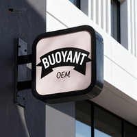 Letrero Luminoso Circular Personalizado para Exteriores, Letrero Redondo con Iluminación LED, Logotipo para Negocios, Cafeterías