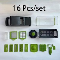 Keukenaccessoires Plastic Groentechopper 16 Sets Uiensnijgereedschap Voor Kerstkalkoen In Blokjes Gesneden Aardappelvruchtsnijder