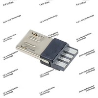 Conector Micro-USB Tipo B Macho de 5 Pines para Soldar con Pines Delanteros y Traseros y Conector para Micrófono