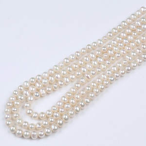 Promotion 6-7mm White Keshi Pearls Natural Freshwater Loose Pearls for DIY <b>Bracelet</b> & Necklace Accessories Punch Style <b>String</b> - Product Image 1