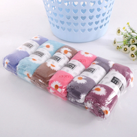 Ensemble de serviettes en velours corail à séchage rapide motif floral tricoté en chaîne ensemble de serviettes de bain absorbantes épaissies serviette en microfibre pour cheveux secs